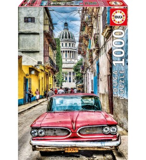 Пъзел Educa от 1000 части - Кола в старата Хавана