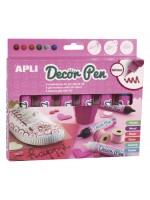 Комплект гел маркери APLI - 6 броя х 25 ml, блестящи цветове