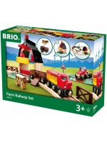 Комплект Brio - Влак с релси и аксесоари, Ферма, 20 части