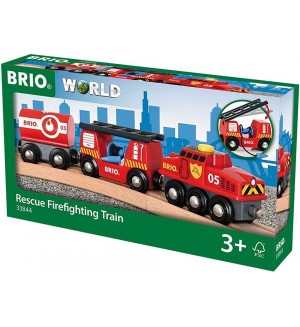 Играчка Brio World - Пожарно влакче