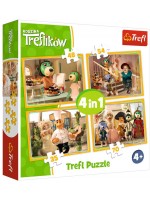 Пъзел Trefl 4 в 1 - Топката на семейство Трефлик