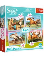 Пъзел Trefl 4 в 1 - Следобедна езда, Spirit Ridding Free