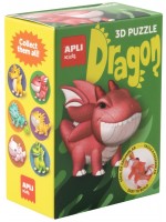 3D пъзел Apli Kids - Dragon, червен дракон