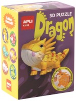3D пъзел Apli Kids - Dragon, оранжев дракон