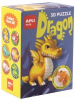 3D пъзел Apli Kids - Dragon, жълт дракон