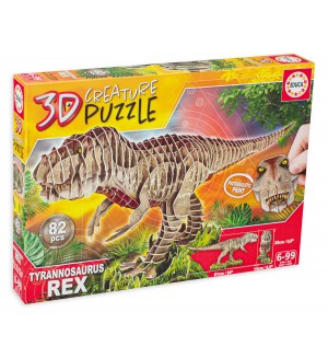 3D пъзел Educa от 82 части - T-Rex