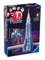 Пъзел Ravensburger от 216 части - Светещ Крайслер билдинг през нощта