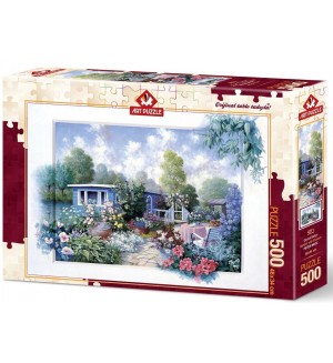 Пъзел Art Puzzle от 500 части - Градината с цветята, Питър Моц