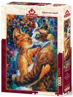 Пъзел Art Puzzle от 1000 части - Танцът на влюбените котки, Леонид Афремов