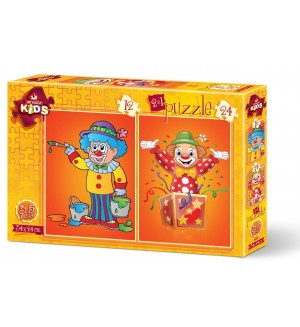 Пъзел Art Puzzle 2 в 1 - Клоуни