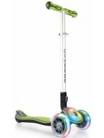 Детска сгъваема тротинетка Globber, Elite FL Translucent, Зелен лайм – Тъмно, със светещ борд и колела Детска сгъваема тротинетка Globber, Elite FL Translucent, Зелен лайм – Тъмно, със светещ борд и колела