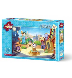 Пъзел Art Puzzle от 100 части - Градът на котенцата