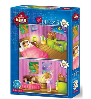 Пъзел Art Puzzle 2 в 1 - Време за сън и Балетна тренировка
