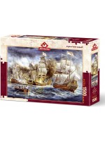 Пъзел Art Puzzle от 1500 части - Корабна война, Алмар Заадстра