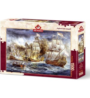 Пъзел Art Puzzle от 1500 части - Корабна война, Алмар Заадстра