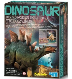 Детска игра 4M - Разкопай и играй, Стегозавър