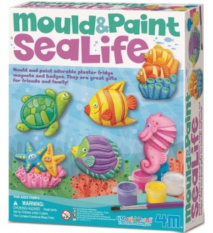 Творчески комплект 4M Mould & Paint - Направи си сам гипсови фигурки на морски животни