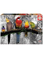 Пъзел Educa Coloured B & W от 500 части - Папагали в джунглата