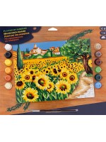 Творчески комплект за рисуване KSG Crafts - Шедьовър, Слънчогледи