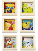 Дървена игра за сръчност със стоманени топчета Goki - Животни, асортимент Дървена игра за сръчност със стоманени топчета Goki - Животни, асортимент