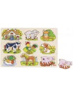 Дървен пъзел Goki - Ферма, музикален Дървен пъзел Goki - Ферма, музикален