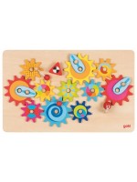 Дървена игра Goki - Зъбни колела