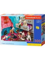 Пъзел Castorland от 300 части - Кученца в спалнята
