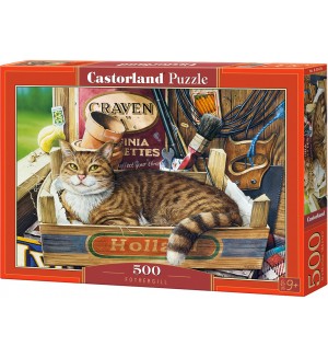 Пъзел Castorland от 500 части - Коте в щайга