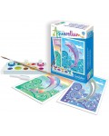 Комплект за оцветяване с акварелни бои Sentosphere Aquarellum Mini - Делфини