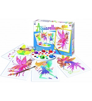 Комплект за оцветяване с акварелни бои Sentosphere Aquarellum Junior - Феи
