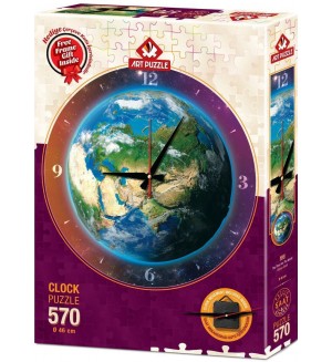 Пъзел-часовник Art Puzzle от 570 части - Времето в света