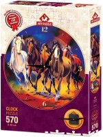 Пъзел-часовник Art Puzzle от 570 части - Коне
