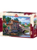 Пъзел Art Puzzle от 500 части - Канал сред цветя, Артуро Зарага