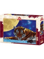 Пъзел Art Puzzle от 500 части - Тигър на лунна светлина