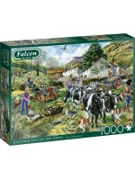 Пъзел Jumbo Falcon Deluxe от 1000 части - Един ден във фермата, Фиона Осбалдстоун