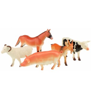 Комплект фигурки Тoi Toys Animal World - Deluxe, Домаши животни, 5 броя