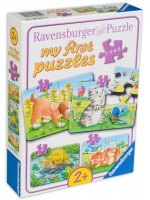 Пъзел Ravensburger  4 в 1 - Сладки животни