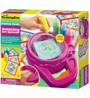 Творчески комплект 4M Thinking Kits - Направи си сам, Машина за рисуване с ръчно задвижване