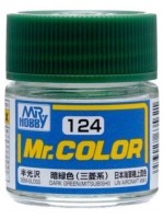 Акрилна боя Mr. Hobby - Mr. Color, C124 Semi Gloss Dark Green (Mitsubishi), 10 ml