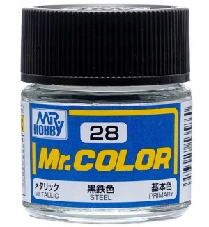Акрилна боя Mr. Hobby - Mr. Color, C-028 Steel, 10 ml