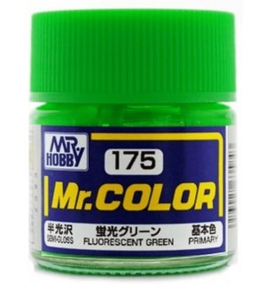 Акрилна боя Mr. Hobby - Mr. Color, C-175 Fluorescent Green, 10 ml