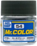 Акрилна боя Mr. Hobby - Mr. Color, C-54 Flat Khaki Green, 10 ml