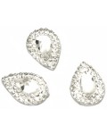 Акрилни камъчета за лепене Ем Арт - Капковидна форма с релеф, 10 x 14 mm (20 бр.)