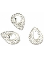 Акрилни камъчета за лепене Ем Арт - Капковидна форма с релеф, 10 x 14 mm (20 бр.)