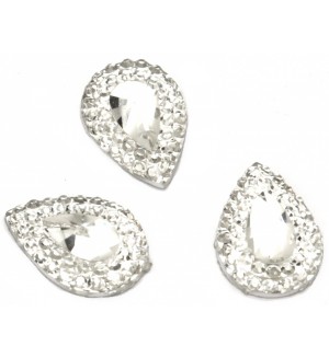 Акрилни камъчета за лепене Ем Арт - Капковидна форма с релеф, 10 x 14 mm (20 бр.)
