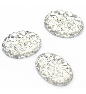 Акрилни камъчета за лепене Ем Арт - Овална форма с релеф, 10 x 14 mm (20 бр.)
