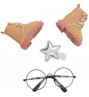 Аксесоари за кукла Orange Toys Sweet Sisters - Бежови обувки, шнолка и очила