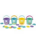 Активна играчка за броене и сортиране Playgro - Кофички с жетони