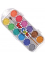 Акварелна боя Toy Color - Pearly, 12 цвята, Ф30 mm