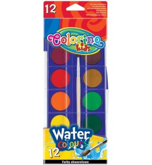 Акварелни бои Colorino Kids - 12 цвята, голяма кутия